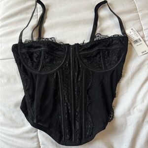 PACSUN Black Lace Corset Top – Size XS